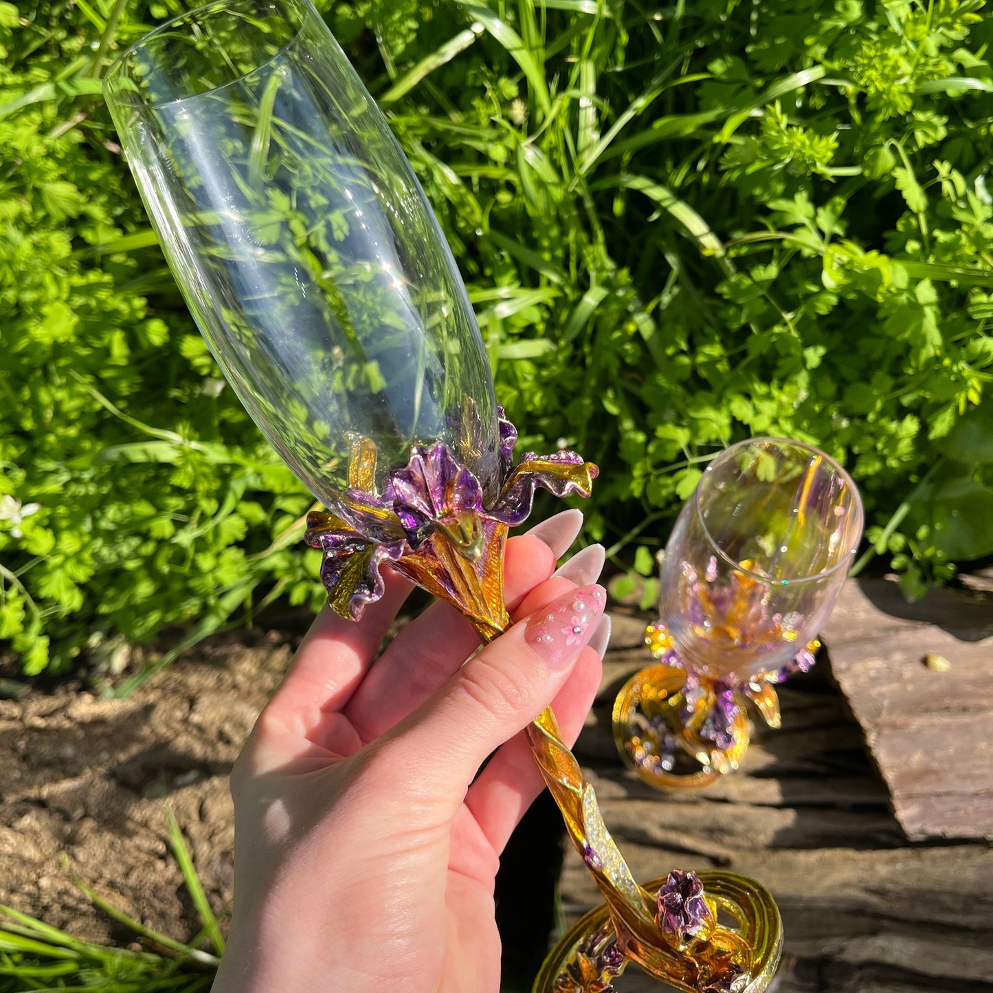 Flower Metal Glass (Set of 2)
