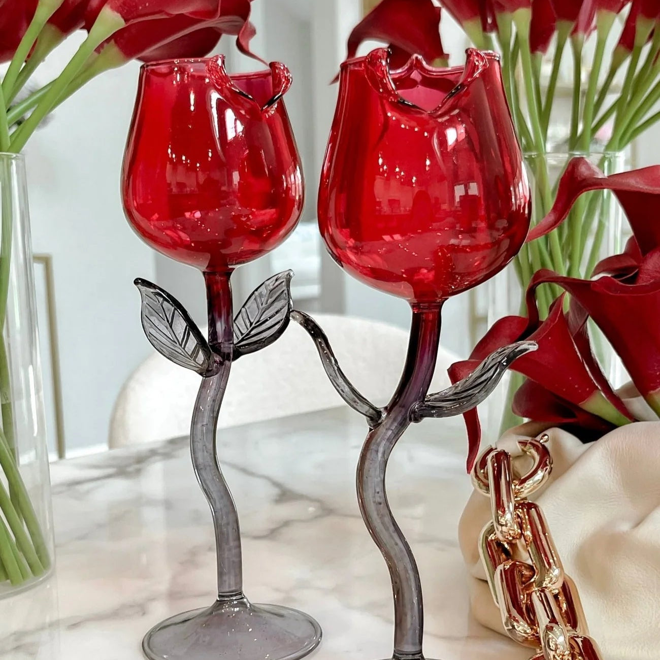 Red Rose Glass